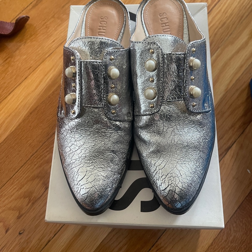 SCHUTZ Silver Prata Mules